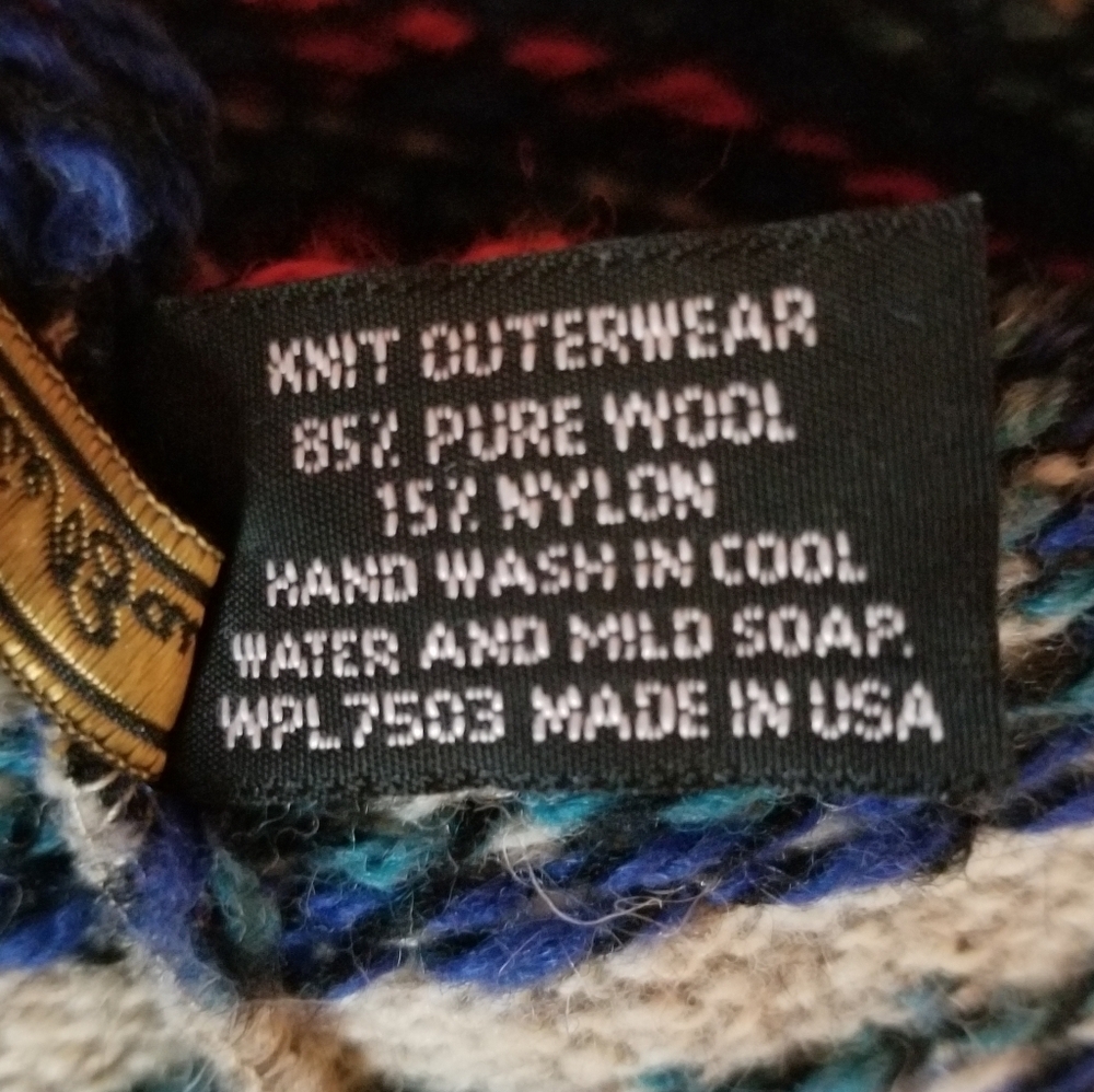 EDDIE BAUER VTG 90s Wool Fair Isle Winter Ski Hat Made in USA - Picture 4 of 5